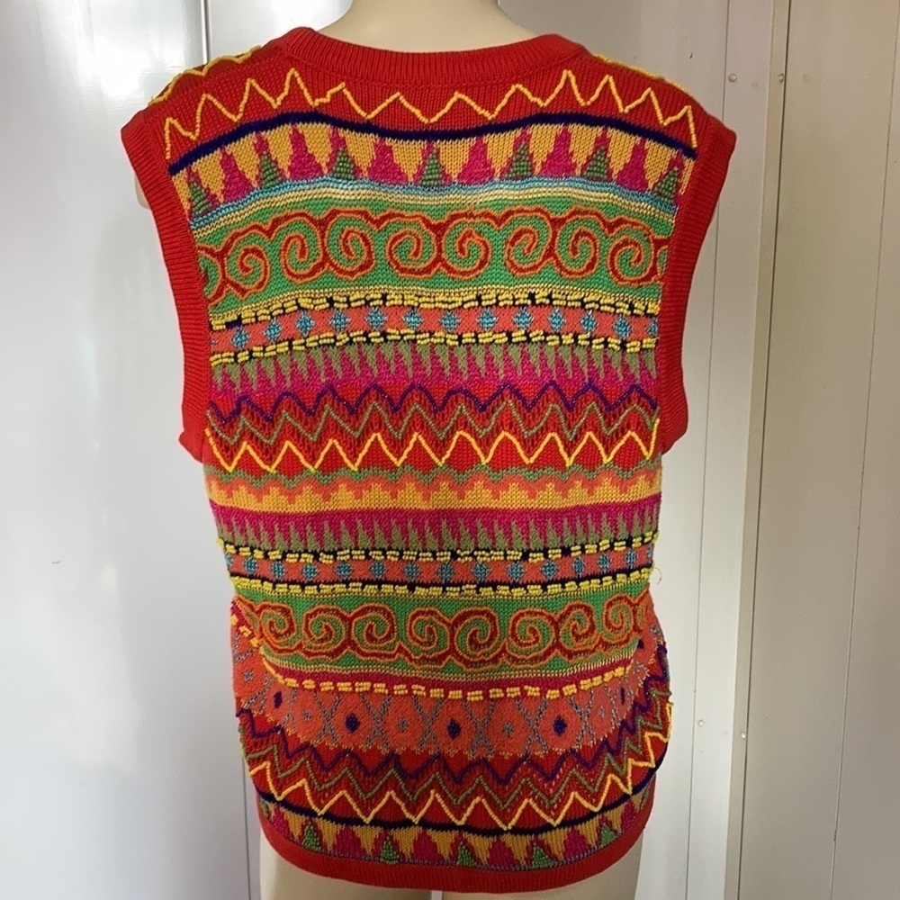 𝅺DKNY artsy beaded vintage 90 vest Large - Picture 9 of 12